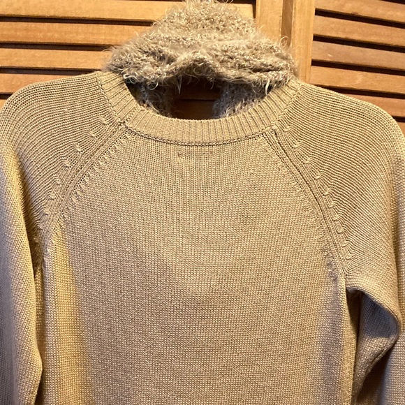 Apt. 9 Tan/Camel Crewneck Tunic Sweater with Detachable Infinity Scarf - Picture 9 of 13